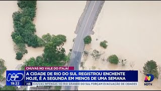 Chuvas no Vale do Itajaí: Rio do Sul sofre com segunda enchente em menos de uma semana