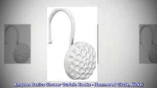 Amazon Basics Shower Curtain Hooks - Hammered Circle, Nickel