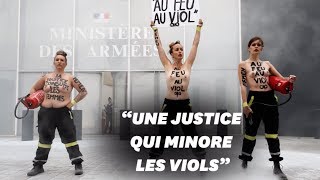 Trois Femen dénoncent l'impunité dont jouiraient trois pompiers accusés de viol