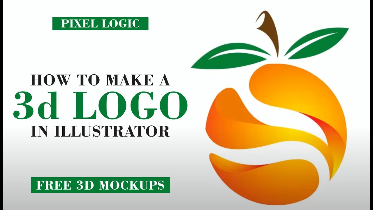 How to make Illustrator Logo Design Tutorial | Orange 3D Logo Design ...
