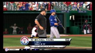 mlb 12 the show texas rangers franchise gms 131 133 vs cle