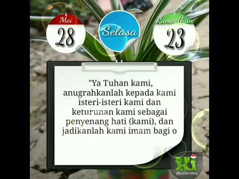 Selasa, 23 Ramadhan 1440 H / 28 Mei 2019 M