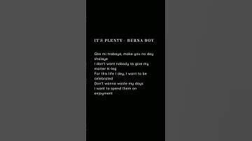 Thumbnail of It's Plenty - Burna Boy #lyrics