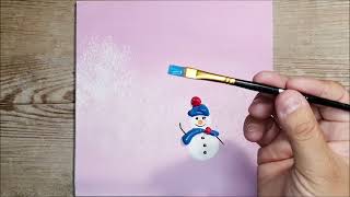 KING ART    INVERNO E PUPAZZO DI NEVE   N 1075  PAINTING TUTORIAL