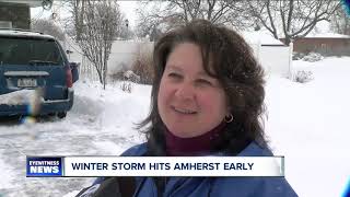 Winter storm hits Amherst early