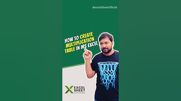 How To Create Multiplication Table In Ms Excel | Excel Tips & Tricks #shorts #ytshorts #exceltips