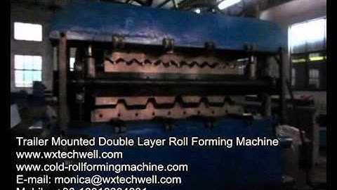 Trailer Mounted Double Layer Roll Forming Machine For IBR & Corrugated Sheets.