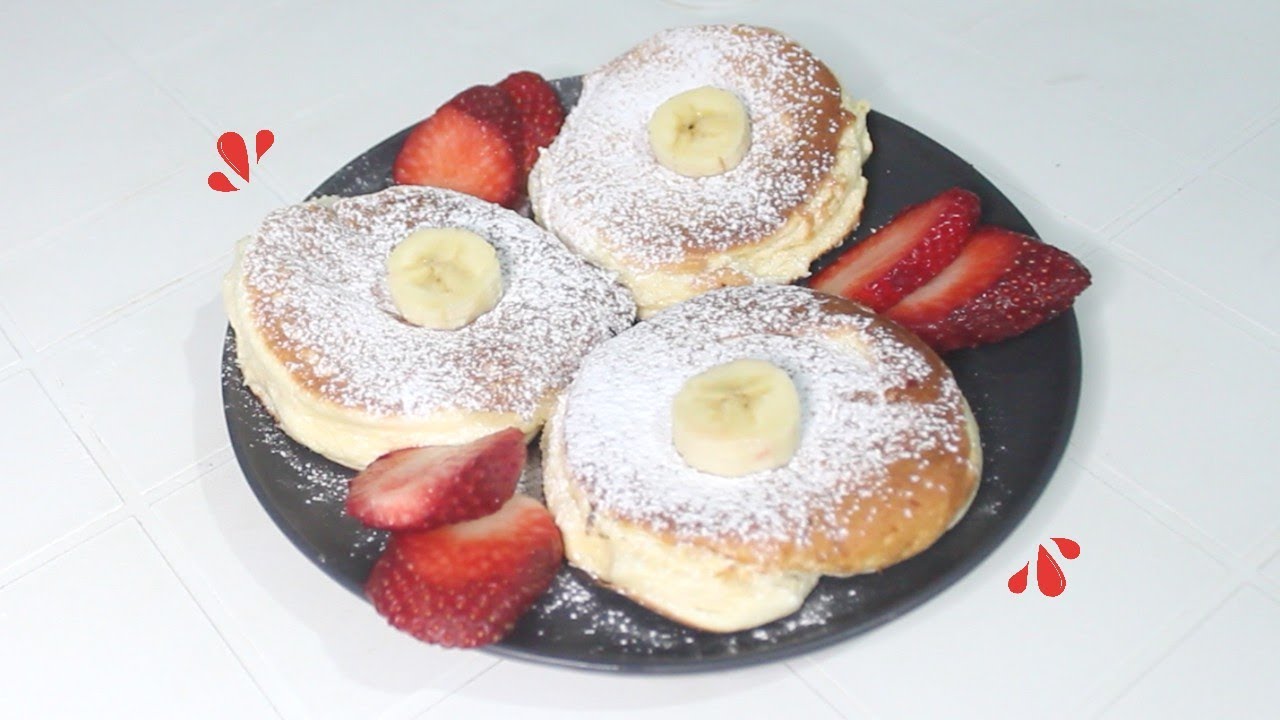 سويت البان كيك الياباني بالبيت Pancakes soufflés YouTube