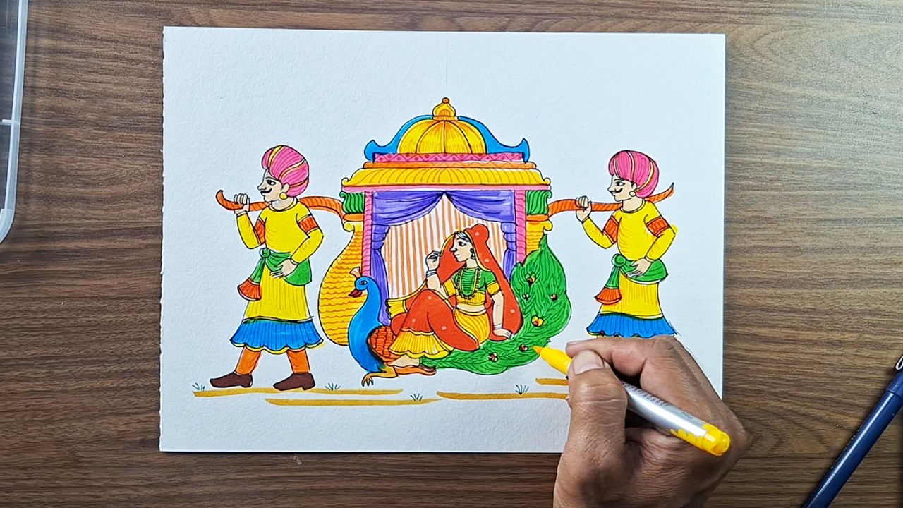 how to draw wedding doli | how to draw doli | easy wedding drawing | wedding drawing