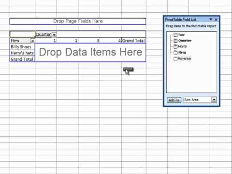Pivot tables in Excel 2003
