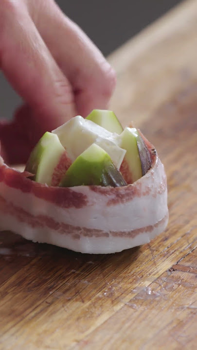 The Chef's Garden | Baked Figs Wrapped in Pancetta with Goat’s Cheese & Nashi Pears