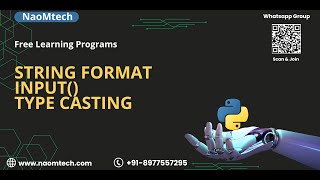 8.Python Tutorial for Beginners | String Formatting | input() | Type casting.