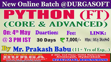 PYTHON (Fast Track) Online Training @ DURGASOFT