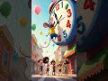 Hickory Dickory Dock 🐭⏰ Fun Kids Rhyme | Cute Cartoon Animation #shorts #kids #kidssong