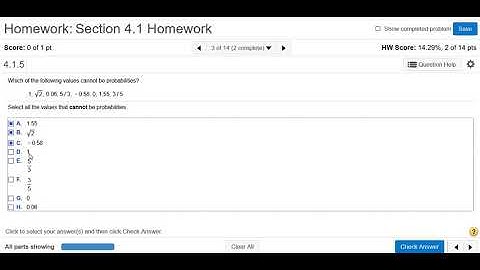 Which of the Following Values Cannot be Probabilities?