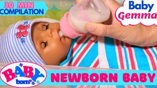 💖Newborn Baby Born Gemma! 🍼Home From The Hospital, Feeding, Changing & Bath! 💦30 Minute Compilation!