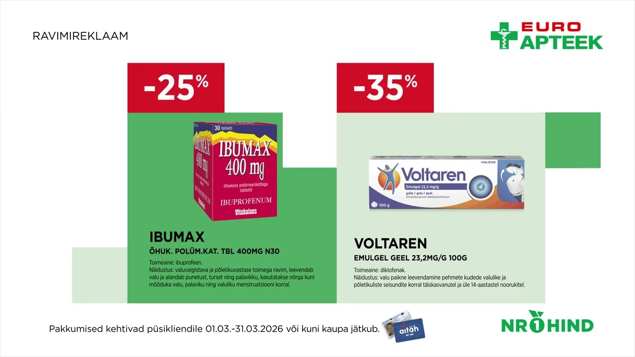 NR1 HIND - Märtsi ravimireklaam