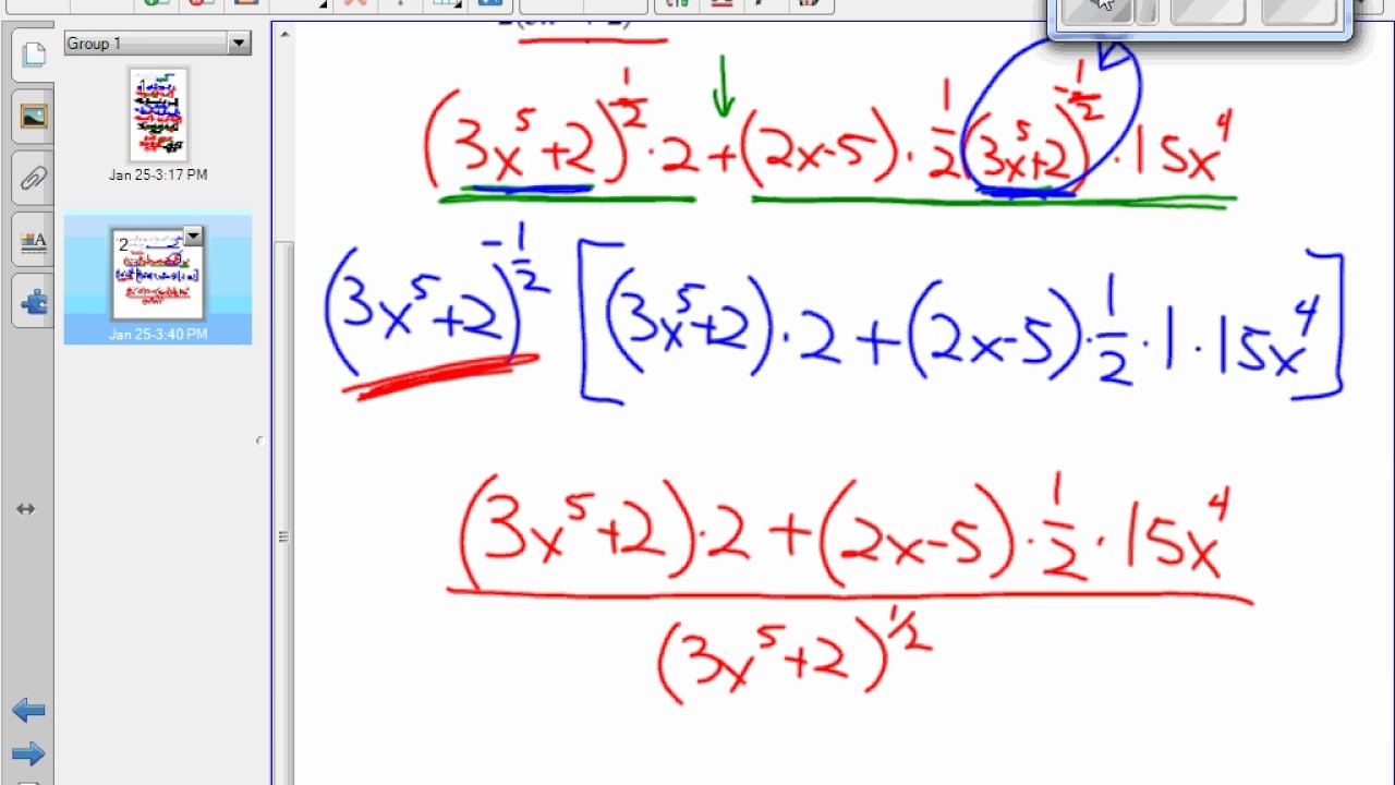 How To Take Derivative Of Negative Exponent