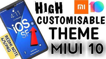 Top high customized ios theme for miui 10/9 || Redmi Note 5/4 Redmi Note 5 pro theme