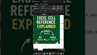 Absolute vs Relative Cell Reference in Excel | Explained in 30 Sec! #CellReference #ExcelShorts