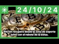 Bitcoin recupera desde la zona de soporte junto con el rebote de la bolsa.