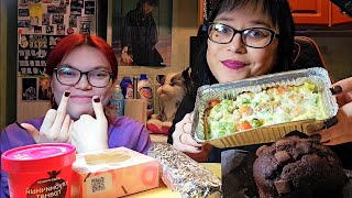 Мукбанг | Сливочная паста с креветками, Додстер,Тарт лимонный,Маффин | Обжор Асмр