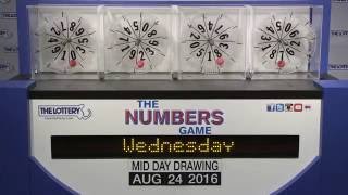 Midday Numbers Game Drawing: Wednesday, August 24, 2016