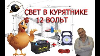 Свет в курятнике 12 в. Если нет 220в как быть?
