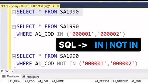 SQL - IN/ NOT IN | Banco de Dados | SQL Server | TOTVS PROTHEUS