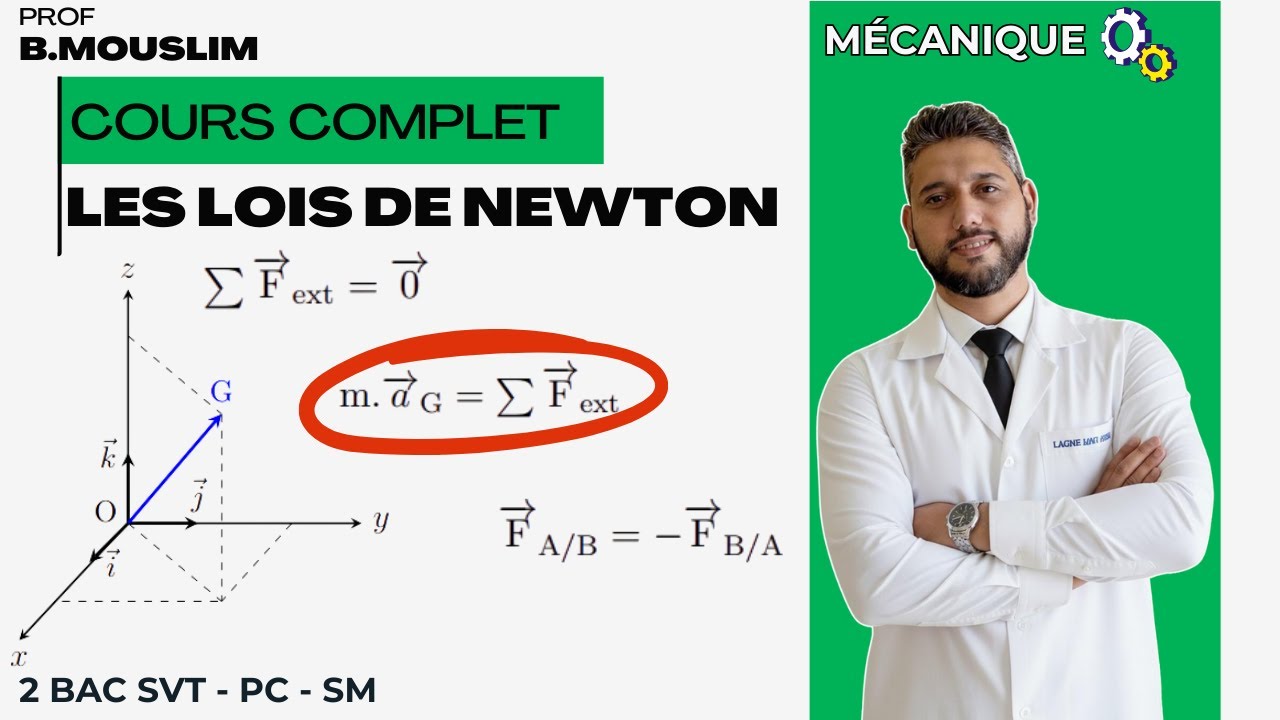 Les lois de Newton - Cours + Astuce de A à Z - 2 BAC PC / SM / SVT - Prof  MOUSLIM