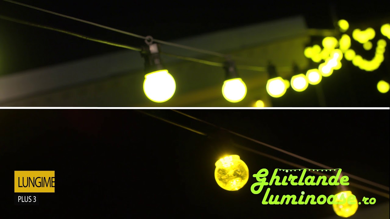 Ghirlande Luminoase de Exterior, 10M cu 20 globuri cu LED, Conectabile 30M, IP44