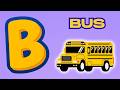 A to Z Vehicle Names, Letters and Pronunciation Rhyme for Kids