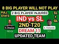IND vs SL 2ND T20 Dream11 Team Prediction | SL vs IND 2ND T20 Dream11 Team Analysis Pitch Report  P2