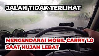 Mengendarai Mobil Carry 10 Saat Hujan Lebat - POV Driving Cars || Mobil Vlog Indonesia