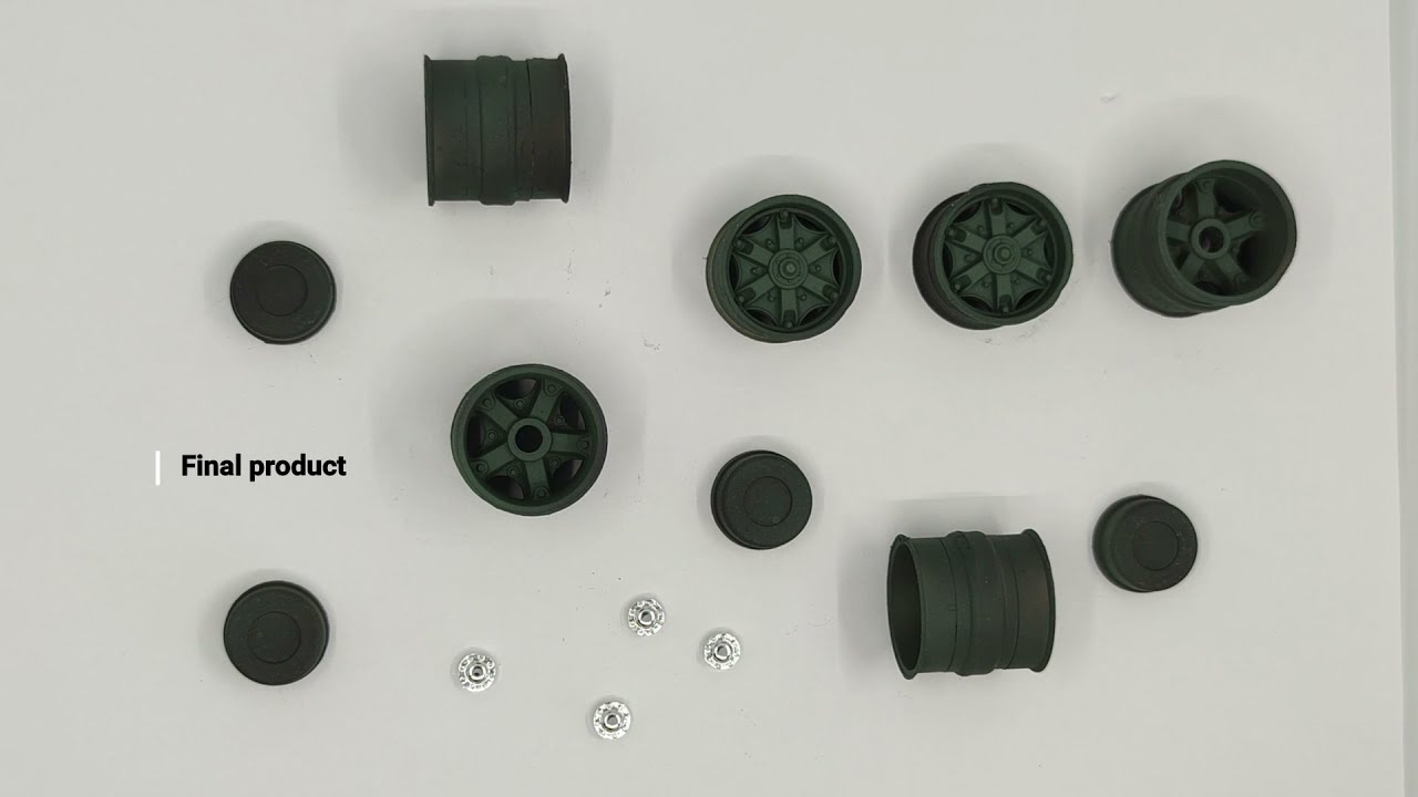 AMT Autocar Dump Truck - 1/25 Scale Model Truck - ENGINE & WHEEL Assembly