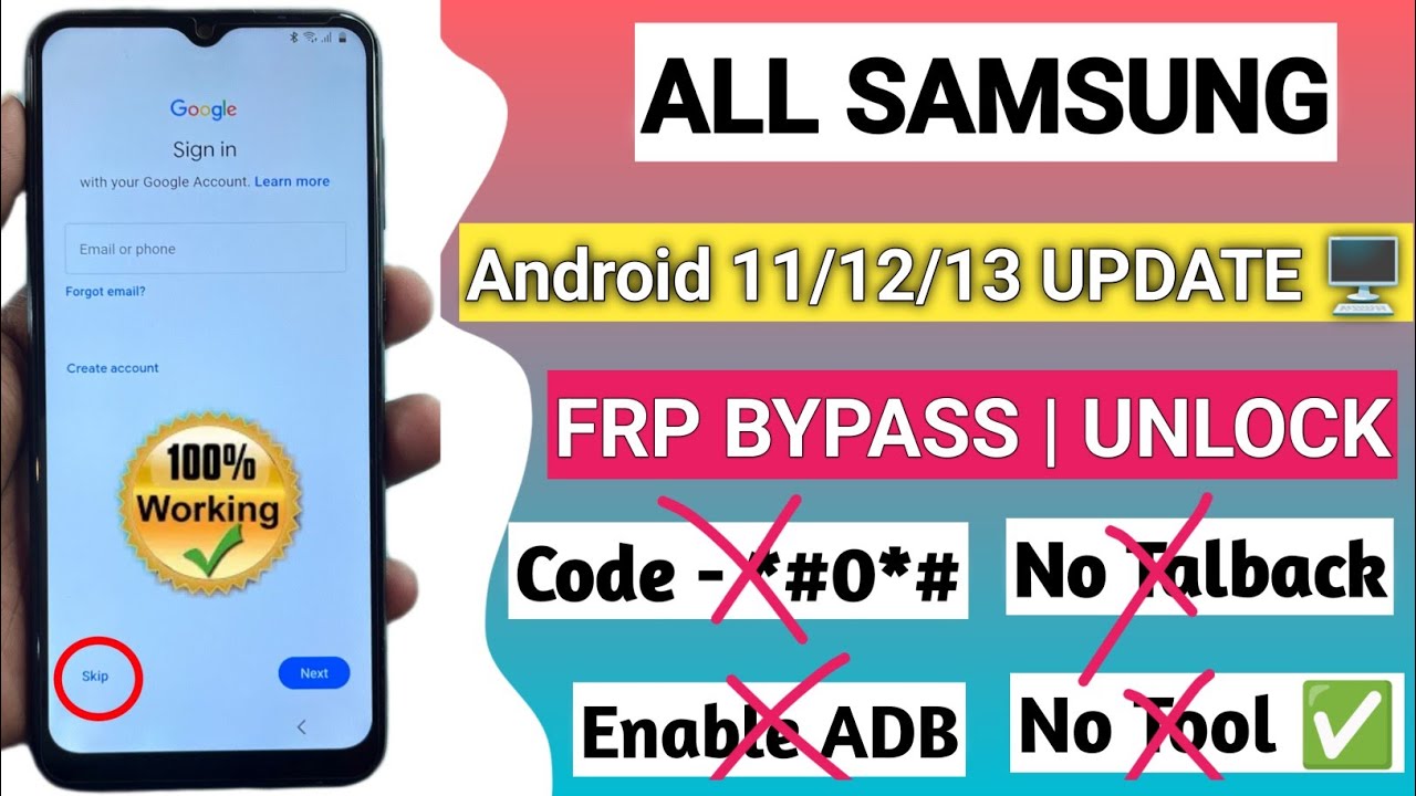 All Samsung FRP Bypass 2024 Enable ADB Fail Android 11 12 13 New Frp