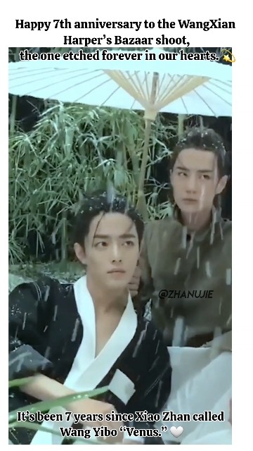 In Zhan’s eyes, Yibo is a Venus — 7th anniversary of the Bazaar shoot.#wangyibo #xiaozhan #bjyx