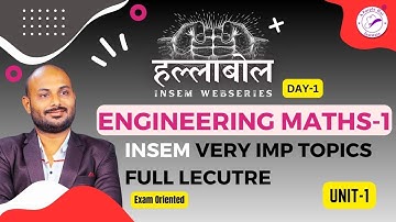 ENGINEERING MATHS 1 VERY IMP TOPICS FULL LECTURE (M1) | UNIT-01 | #sppu #engineering  #insemexam