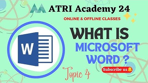 ATRI Academy 24: what is Microsoft word #computercourse #classnotes #englishnotes