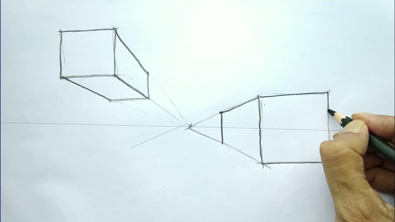 How to draw Boxes in one point perspective easy Step by step drawing