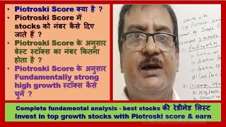 Piotroski score the readymade fundamental analysis to pick most valued stocks for value investing