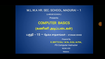 15 COMPUTER BASICS IN TAMIL- PART - 15 #Storage #Device #Computer #Basics #Learn #Britto #Tamil