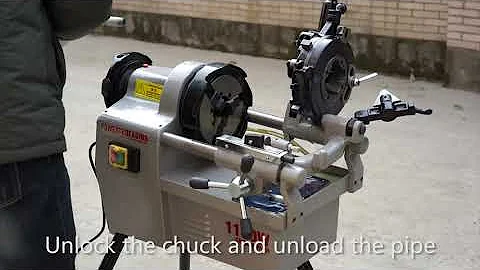 ECVV Automatic Pipe Threading Machine 1/2" to 2" BSPT Threader Deburrer Cutter 750W Pipe Threader