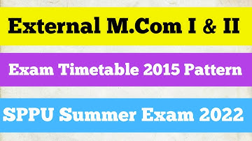 External Students Exam Timetable || Mcom I & II 2015 Pattern || SPPU Summer Exam 2022 ||