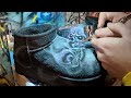 Airbrushing My Girlfriend's Shoes Studio Vlog 002 | Suede.world