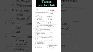 Tenses practice bits with answers for dsc #apdsc2025 #englishgrammar #tenses #shorts #shortvideo