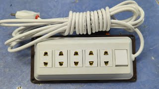 extension lead board fitting 5 socket1 on off switch connection 