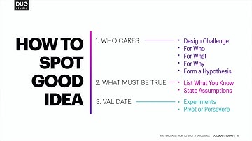MasterClass: How to Spot a Good Idea. Chapter 3 of 14 - Innovation Journey