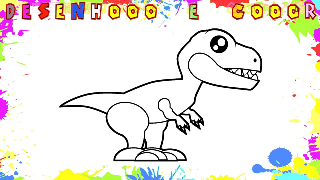 50+ Desenhos de T-Rex para colorir e imprimir - Como fazer em casa