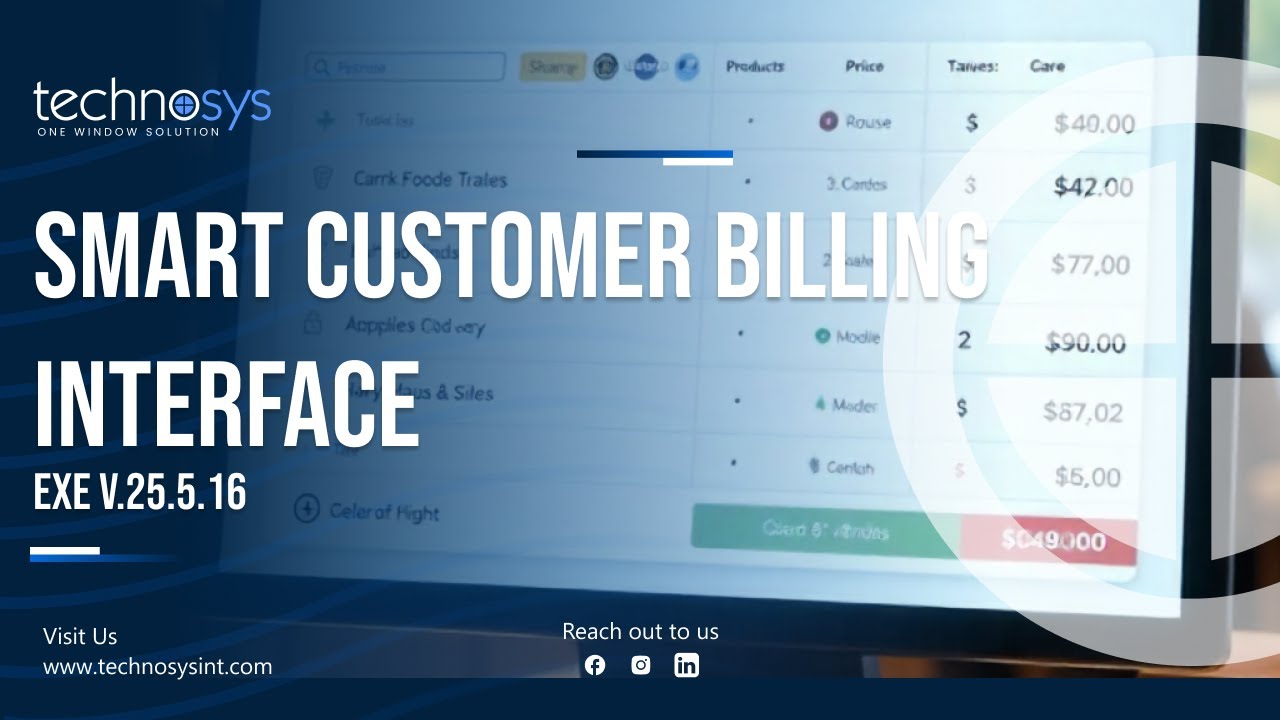 Smart Customer Billing Interface| TechnosysInt - YouTube